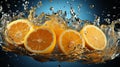 Realistic Lemon Slice Water Splash Art - Caras Ionut Style