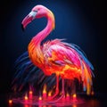 Realistic lifelike flamingo bird in renaissance regal medieval noble royal outfits