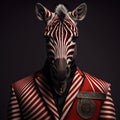 Realistic lifelike zebra in dapper high end luxury formal suit and shirt, commercial, editorial advertisement