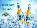 Realistic Light Beer AD Poster Royalty Free Stock Photo