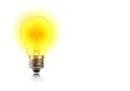 Realistic warm light bulb illustration with copyspace for creative design. Concept of success, solution, idea, achievement