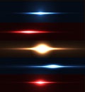 Realistic light glare sparkle, highlight set. Collection of beautiful bright lens flares. Royalty Free Stock Photo