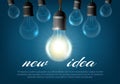 Realistic lightbulb background