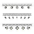 Realistic Lighting metal beam with spotlights equipment for studio and exhibition pavilion stage lightin