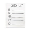 Realistic line paper note icon in flat style. To do list icon with hand drawn text vector illustration on isolated background. Royalty Free Stock Photo