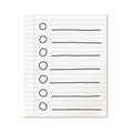 Realistic line paper note icon in flat style. To do list icon with hand drawn text vector illustration on isolated background. Royalty Free Stock Photo