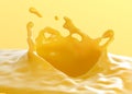 Realistic liquid orange juice splash