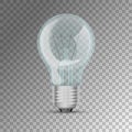 Realistic lit light bulb Royalty Free Stock Photo