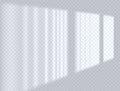 Realistic long shadow overlay effect of window isolated on transparent background. Abstract silhouette soft blurry shadow of