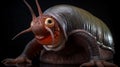 Realistic looking alien lifeform snail creature xenomorph with dramatic lighting