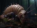 Realistic looking alien lifeform snail creature xenomorph with dramatic lighting