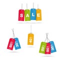 Realistic looking colorful price tags