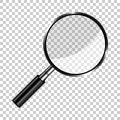 Realistic loupe sign icon in transparent style. Magnifier vector illustration on isolated background. Search business concept
