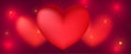 realistic lovely heart blurry banner for valentines day event