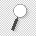 Realistic magnifier. Magnifying glass magnify, zoom tools loupe scrutiny lens optical microscope. Isolated 3d vector Royalty Free Stock Photo