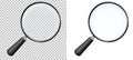 Realistic magnifying glass. Optical scaling and exploring tool