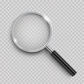 Realistic Magnifying glass with shadow on a transparent background - stock vector Royalty Free Stock Photo