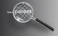 Realistic magnifying glass on a transparent background Royalty Free Stock Photo