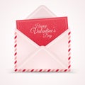 Realistic Mail Envelope, Letter Valentine's Day.