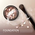 Realistic Makeup Products Ads Poster Royalty Free Stock Photo