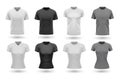 Realistic male female shirt mockups set collelction