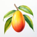 Realistic Mango Illustration In Fresco Style By Beatrice Potter