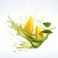 Realistic Mango Juice Splash With Surrealistic Elements Royalty Free Stock Photo