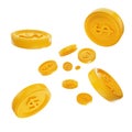 Realistic many gold coins splash Royalty Free Stock Photo