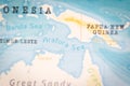 The Realistic Map of Arafura Sea. Royalty Free Stock Photo