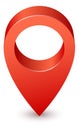 Realistic map pin. Red location pointer. Navigation tag