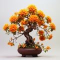 Realistic Marigold Bonsai Tree 3d Model With Surrealistic Elements