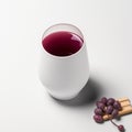 Realistic Maroon Wine Cup Mock Up On White Background