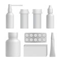 Realistic medical bottle mock up set Royalty Free Stock Photo