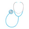 Realistic medical equipment, blue stethoscope isolated on white background Royalty Free Stock Photo