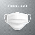 Realistic medical face mask. Details 3d medical mask. Vector illustration Royalty Free Stock Photo