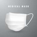 Realistic medical face mask. Details 3d medical mask. Vector illustration Royalty Free Stock Photo