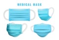 Realistic medical face mask. Details 3d medical mask. Vector illustration Royalty Free Stock Photo