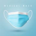 Realistic medical face mask. Details 3d medical mask. Vector illustration Royalty Free Stock Photo
