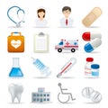 Realistic medical icons set