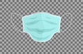 Realistic medical mask isolated on transperent background, vector