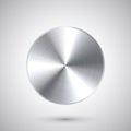 Realistic metal chrome button. Silver steel volume control knob. Application interface design element. App icon. Vector Royalty Free Stock Photo