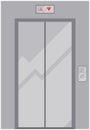 Realistic metal modern elevator with closed door. Lift, lifting mechanism for transporting people Royalty Free Stock Photo