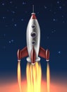Realistic Metal Rocket Launch Background Poster Royalty Free Stock Photo