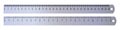 Realistic metal rulers 30 centimeters and 12 inches. 3D realistic vector illustration isolated on white