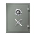 Realistic metal safe door for bank or home storage. Steel strongbox with combination locker isolated Royalty Free Stock Photo