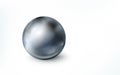 Realistic metal sphere isolated on white background. Orb. Grey polished glossy ball, chrome metallic circle object. Vector