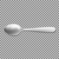 Realistic metal spoon isolated on transparent background. Vector illustration. Royalty Free Stock Photo