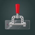 Realistic metal switch. Isolated red tumbler Royalty Free Stock Photo