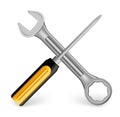 Realistic Metallic Maintenance Tools Icon