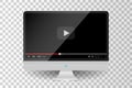 Realistic metallic modern TV monitor isolated. Video player template Royalty Free Stock Photo